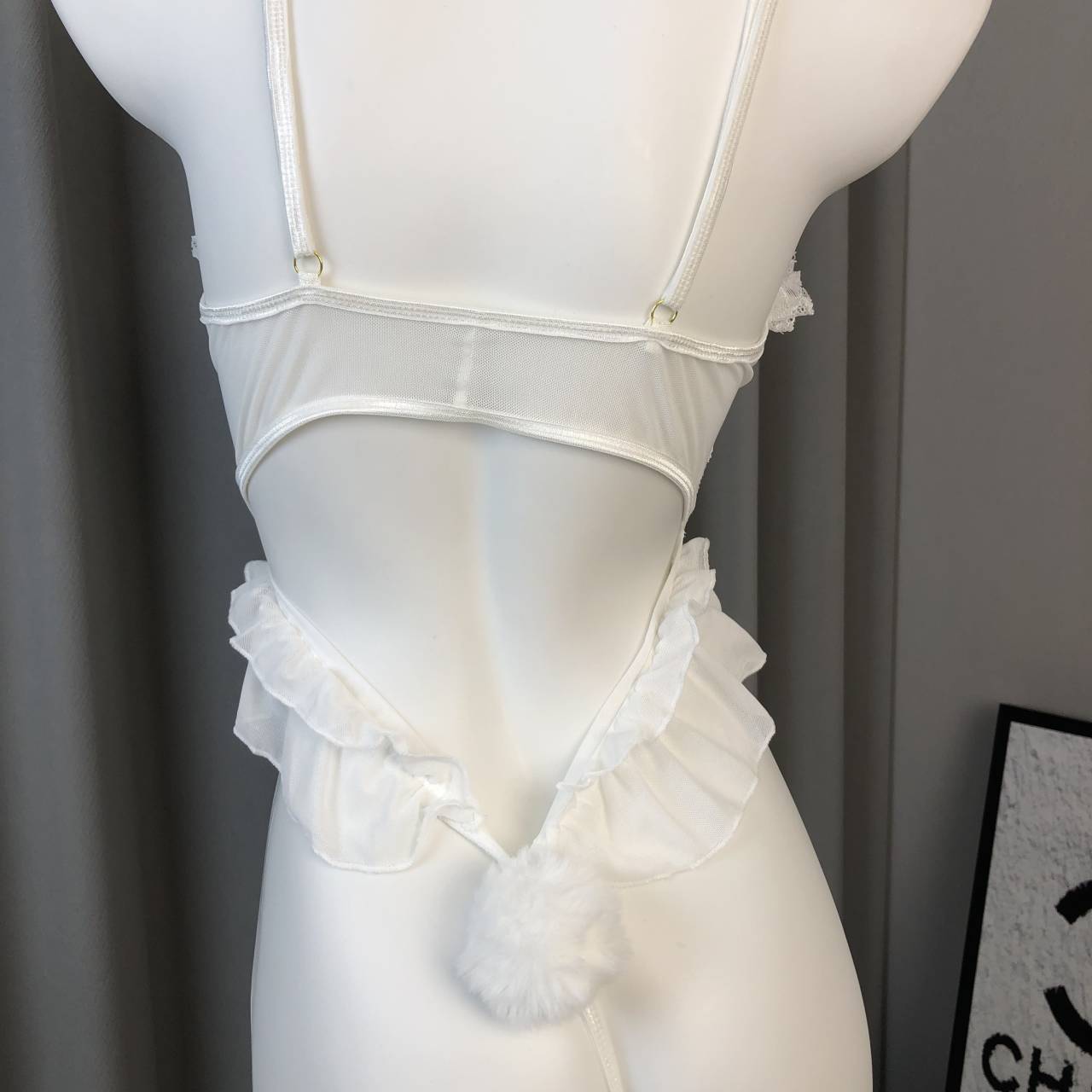 Image of Gardenia Sex Lingerie Bunny Girl Cute Lace One-piece Slim Sheer Strap Bundle Set Wholesale 8012